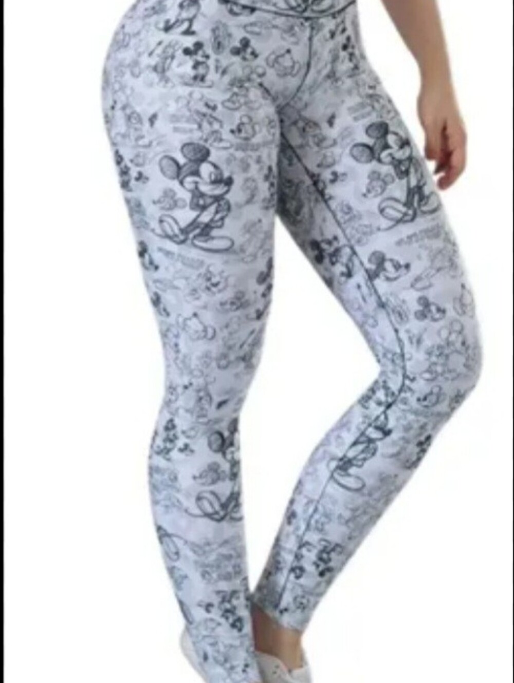 Women's Light Gray Mickey Mouse Print Leggings